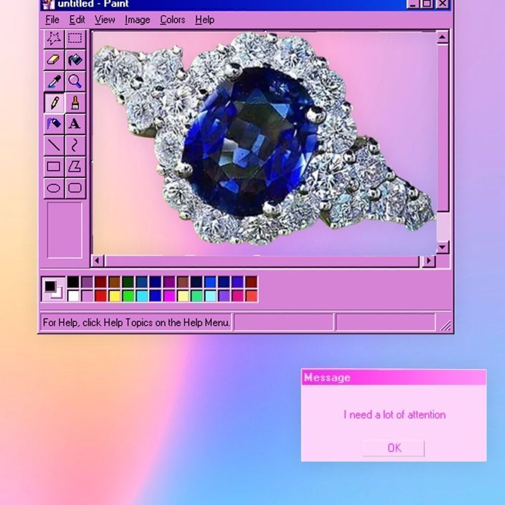 STUNNING 2.89 CTTW WHITE GOLD BLUE SAPPHIRE DIAMOND ENGAGEMENT RING 6,7,10